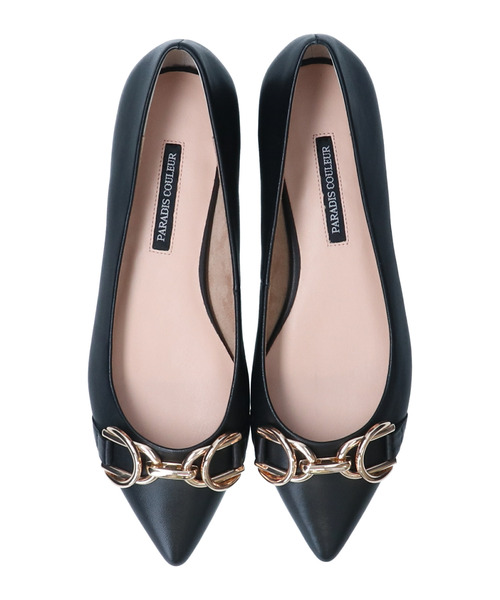 PARADIS COULEUR（パラディクルール）の「【PARADIS COULEUR】ポインテッドトウメタルビットパンプス(341017)（パンプス・レディース・ライトグレー/ブラック/ブラック系その他・22.5/23/23.5/24/24.5）」の4枚目の写真