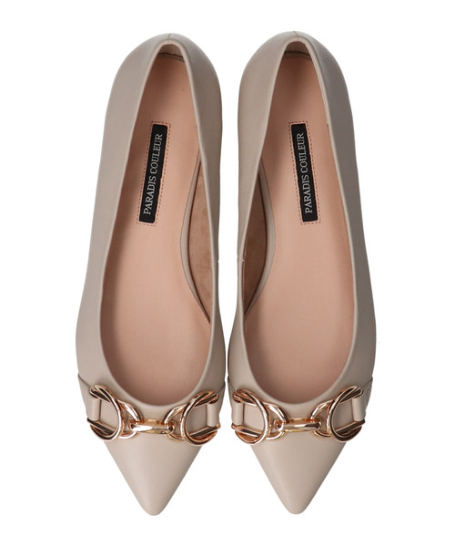 PARADIS COULEUR（パラディクルール）の「【PARADIS COULEUR】ポインテッドトウメタルビットパンプス(341017)（パンプス・レディース・ライトグレー/ブラック/ブラック系その他・22.5/23/23.5/24/24.5）」の8枚目の写真