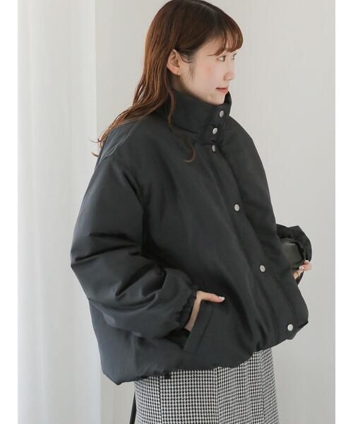 ehka sopo(エヘカソポ)の「中綿スタンドカラージャケット(ノーカラージャケット・レディース・ベージュ/キナリ/ブラック・F)」の2枚目の写真