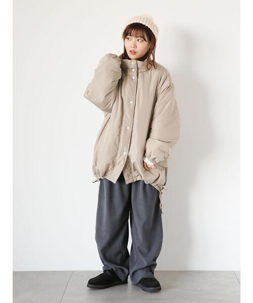 ehka sopo(エヘカソポ)の「中綿スタンドカラージャケット(ノーカラージャケット・レディース・ベージュ/キナリ/ブラック・F)」の14枚目の写真