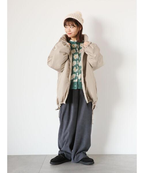 ehka sopo(エヘカソポ)の「中綿スタンドカラージャケット(ノーカラージャケット・レディース・ベージュ/キナリ/ブラック・F)」の15枚目の写真
