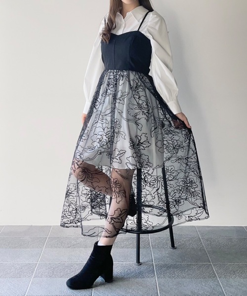 NOMAE（ノーマエ）の「シアーキャミレイヤードワンピース