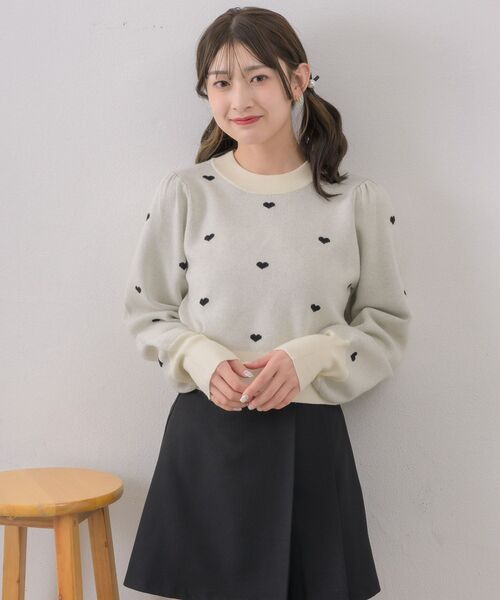 ems excite（エムズエキサイト）の「ハートジャガードNTPO（ニット/セーター・レディース・ピンク/ナチュラル/ブルー・FREE）」の20枚目の写真