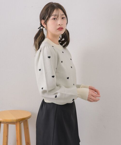 ems excite（エムズエキサイト）の「ハートジャガードNTPO（ニット/セーター・レディース・ピンク/ナチュラル/ブルー・FREE）」の21枚目の写真