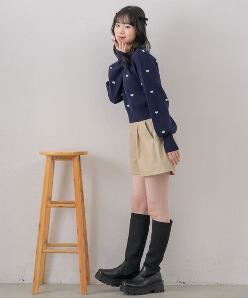 ems excite（エムズエキサイト）の「ハートジャガードNTPO（ニット/セーター・レディース・ピンク/ナチュラル/ブルー・FREE）」の4枚目の写真