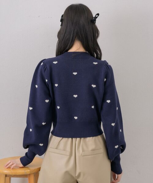 ems excite（エムズエキサイト）の「ハートジャガードNTPO（ニット/セーター・レディース・ピンク/ナチュラル/ブルー・FREE）」の9枚目の写真