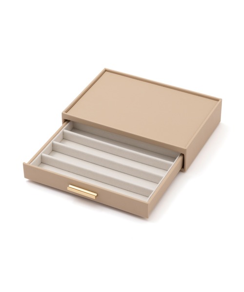 スタッキング ジュエリーボックス ネックレス ベージュ（収納グッズ