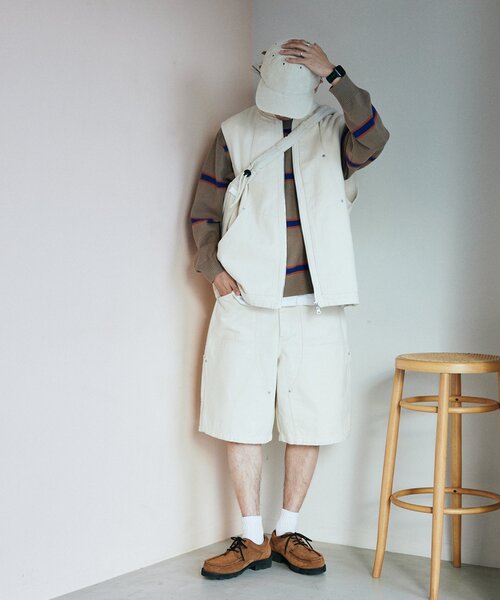 JOURNAL STANDARD relume（ジャーナルスタンダード　レリューム）の「【NATION WIDE / ネーションワイド】ダブルニーショーツ（その他パンツ・メンズ・ブラック/アイボリー・MEDIUM/LARGE）」の21枚目の写真