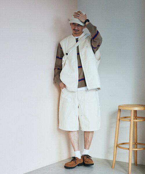 JOURNAL STANDARD relume（ジャーナルスタンダード　レリューム）の「【NATION WIDE / ネーションワイド】ダブルニーショーツ（その他パンツ・メンズ・ブラック/アイボリー・MEDIUM/LARGE）」の20枚目の写真