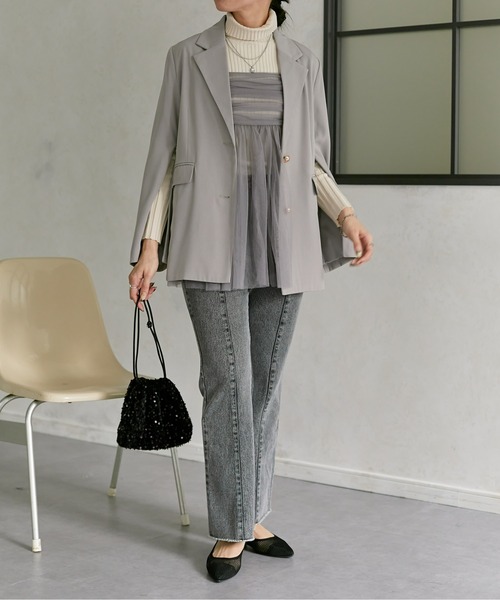 Thevon（ゼボン）の「ラメチュールキャミチュニック（シャツ/ブラウス・レディース・チャコールグレー/アイボリー/ピンクベージュ・FREE）」の21枚目の写真