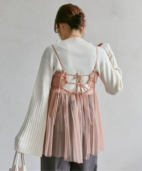 Thevon（ゼボン）の「ラメチュールキャミチュニック（シャツ/ブラウス・レディース・チャコールグレー/アイボリー/ピンクベージュ・FREE）」の18枚目の写真