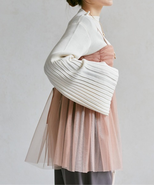 Thevon（ゼボン）の「ラメチュールキャミチュニック（シャツ/ブラウス・レディース・チャコールグレー/アイボリー/ピンクベージュ・FREE）」の22枚目の写真