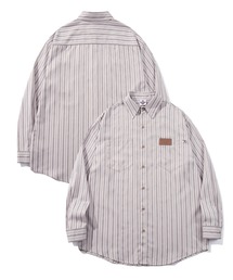 HOOK（フック）の「HOOK -original- 古着風ストライプ総柄ビッグシャツ（シャツ/ブラウス）」