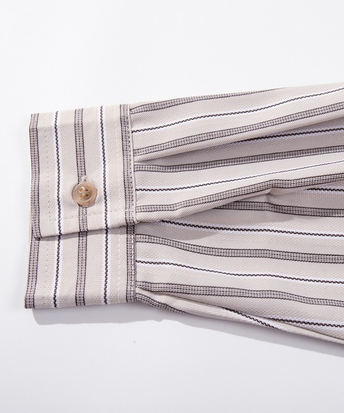 HOOK（フック）の「HOOK -original-　古着風ストライプ総柄ビッグシャツ（シャツ/ブラウス・メンズ・ライトグリーン/ベージュ/ブラック/ホワイト/ネイビー/ブルー/ダークベージュ/グリーン/ピンク・M/XL/L）」の14枚目の写真