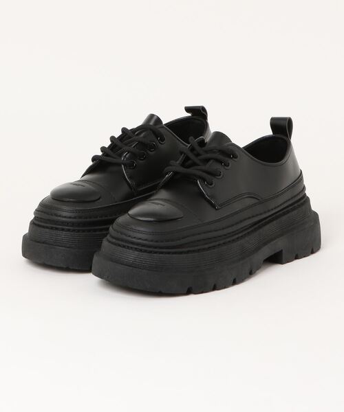 aimoha(アイモハ)の「aimoha men CHUNKY SOLE チャンキーソールレースアップローファー(ローファー・メンズ・ブラック/ホワイト/イエロー・24.5cm/25.0cm/25.5cm/26.0cm/26.5cm/27.0cm)」の2枚目の写真