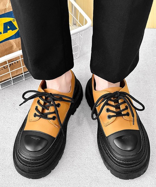 aimoha(アイモハ)の「aimoha men CHUNKY SOLE チャンキーソールレースアップローファー(ローファー・メンズ・ブラック/ホワイト/イエロー・24.5cm/25.0cm/25.5cm/26.0cm/26.5cm/27.0cm)」の6枚目の写真