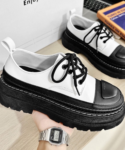 aimoha(アイモハ)の「aimoha men CHUNKY SOLE チャンキーソールレースアップローファー(ローファー・メンズ・ブラック/ホワイト/イエロー・24.5cm/25.0cm/25.5cm/26.0cm/26.5cm/27.0cm)」の10枚目の写真