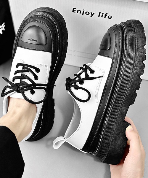 aimoha(アイモハ)の「aimoha men CHUNKY SOLE チャンキーソールレースアップローファー(ローファー・メンズ・ブラック/ホワイト/イエロー・24.5cm/25.0cm/25.5cm/26.0cm/26.5cm/27.0cm)」の8枚目の写真