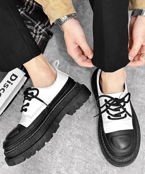 aimoha(アイモハ)の「aimoha men CHUNKY SOLE チャンキーソールレースアップローファー(ローファー・メンズ・ブラック/ホワイト/イエロー・24.5cm/25.0cm/25.5cm/26.0cm/26.5cm/27.0cm)」の4枚目の写真