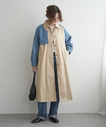 LBC（エルビーシー）の「デニム切り替えステンカラーコート（ステンカラーコート）」