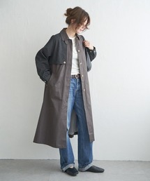 LBC（エルビーシー）の「デニム切り替えステンカラーコート（ステンカラーコート）」