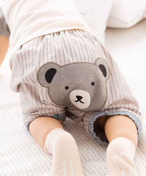 オーガニックストライプクマパンツ(60~90cm)（その他ベビーウェア）｜fillot de bebe reduction（フィヨデュベベルダクティオン） 6,600円