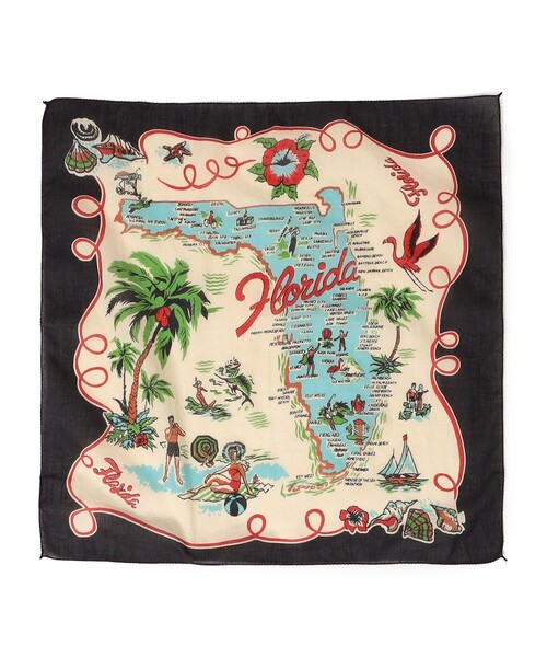 SHIPS（シップス）の「BINDU:FLORIDA24 バンダナ（バンダナ/スカーフ・レディース・ブラック/ダークラベンダー・ONE SIZE）」の2枚目の写真