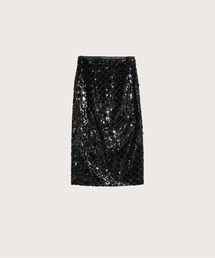 オールブラックビーズシャイニングスカート All Black Beads Shinning Skirt