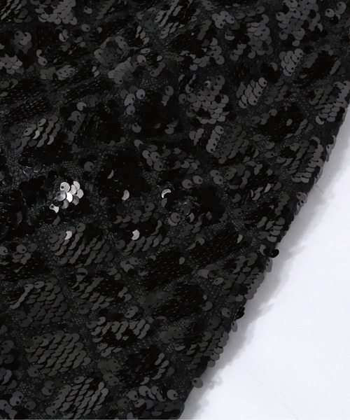 LA POMME petit(ラポミ・プチ)の「オールブラックビーズシャイニングスカート All Black Beads Shinning Skirt(スカート・レディース・ブラック・MEDIUM)」の5枚目の写真