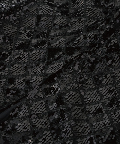 LA POMME petit(ラポミ・プチ)の「オールブラックビーズシャイニングスカート All Black Beads Shinning Skirt(スカート・レディース・ブラック・MEDIUM)」の7枚目の写真