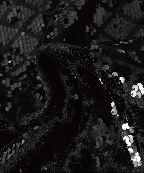 LA POMME petit(ラポミ・プチ)の「オールブラックビーズシャイニングスカート All Black Beads Shinning Skirt(スカート・レディース・ブラック・MEDIUM)」の8枚目の写真