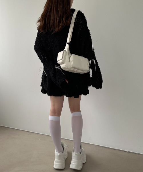 OLIVE des OLIVE(オリーブデオリーブ)の「ゆるたぽメッシュニット 1041050180(ニット/セーター・レディース・オフホワイト/ブラック/ブルー・FREE)」の6枚目の写真