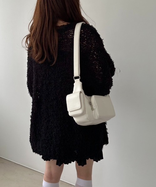OLIVE des OLIVE(オリーブデオリーブ)の「ゆるたぽメッシュニット 1041050180(ニット/セーター・レディース・オフホワイト/ブラック/ブルー・FREE)」の9枚目の写真