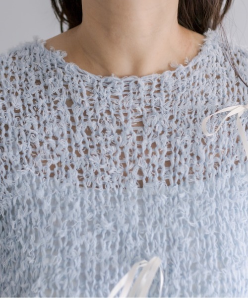 OLIVE des OLIVE(オリーブデオリーブ)の「ゆるたぽメッシュニット 1041050180(ニット/セーター・レディース・オフホワイト/ブラック/ブルー・FREE)」の17枚目の写真