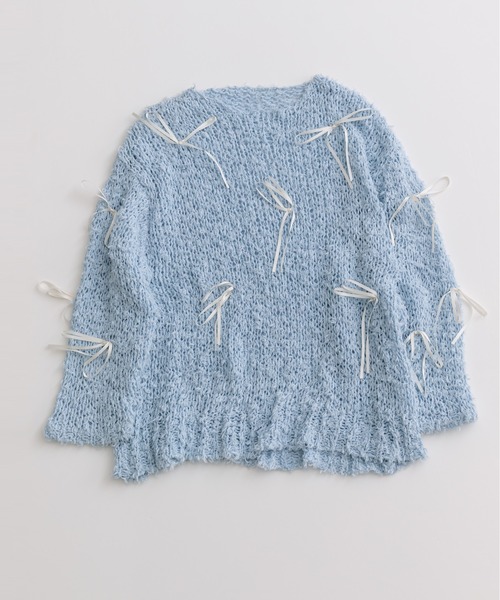 OLIVE des OLIVE(オリーブデオリーブ)の「ゆるたぽメッシュニット 1041050180(ニット/セーター・レディース・オフホワイト/ブラック/ブルー・FREE)」の20枚目の写真