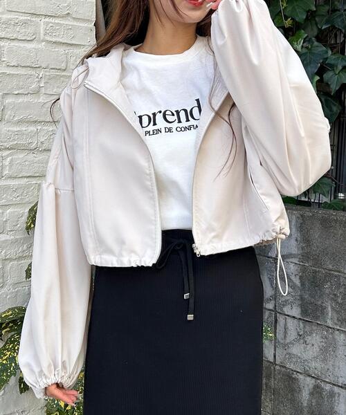 INGNI（イング）の「クロップド丈マウンテンパーカー（マウンテンパーカー・レディース・アイボリー/ブラック/ブルー系/ピンク・M）」の5枚目の写真