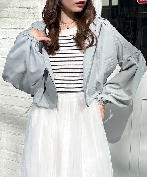 INGNI（イング）の「クロップド丈マウンテンパーカー（マウンテンパーカー・レディース・アイボリー/ブラック/ブルー系/ピンク・M）」の20枚目の写真