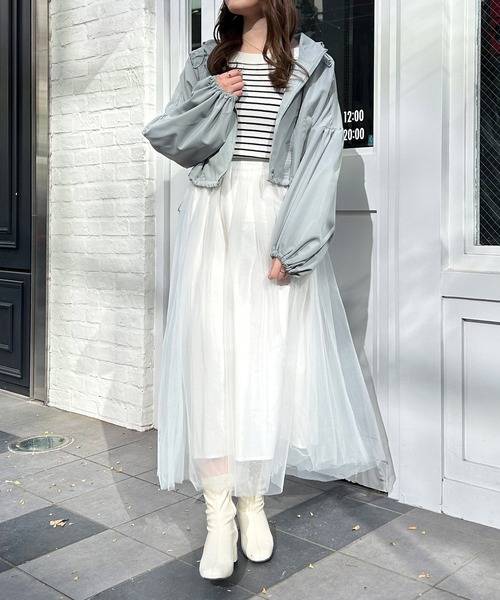 INGNI（イング）の「クロップド丈マウンテンパーカー（マウンテンパーカー・レディース・アイボリー/ブラック/ブルー系/ピンク・M）」の22枚目の写真