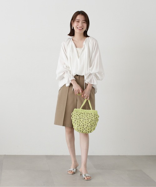 N.（N. Natural Beauty Basic）（エヌエヌナチュラルビューティーベーシック）の「◆ピンタックハーフパンツ（その他パンツ・レディース・ベージュ/ブラック・MEDIUM）」の13枚目の写真