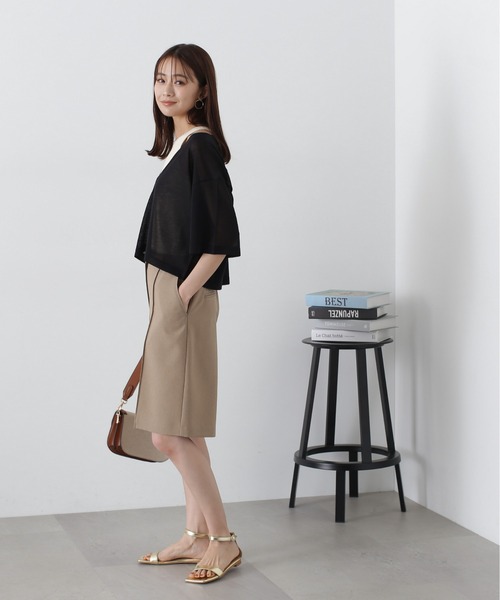 N.（N. Natural Beauty Basic）（エヌエヌナチュラルビューティーベーシック）の「◆ピンタックハーフパンツ（その他パンツ・レディース・ベージュ/ブラック・MEDIUM）」の15枚目の写真