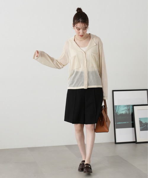 N.（N. Natural Beauty Basic）（エヌエヌナチュラルビューティーベーシック）の「◆ピンタックハーフパンツ（その他パンツ・レディース・ベージュ/ブラック・MEDIUM）」の8枚目の写真