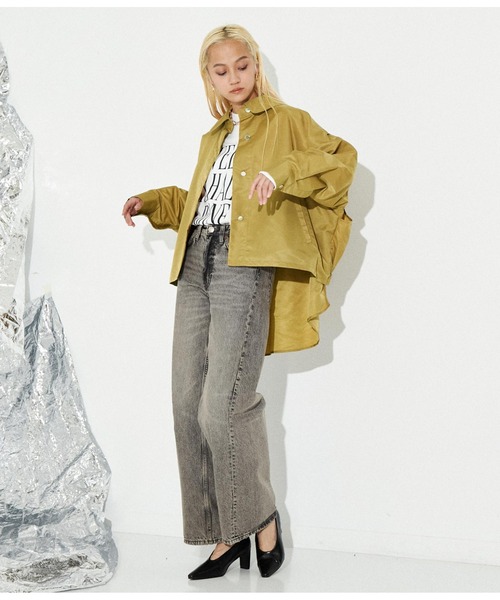 Settimissimo（セッティミッシモ）の「バックシャーリングヘム シャツジャケット（ブルゾン・レディース・ブラック/ベージュ・FREE）」の16枚目の写真