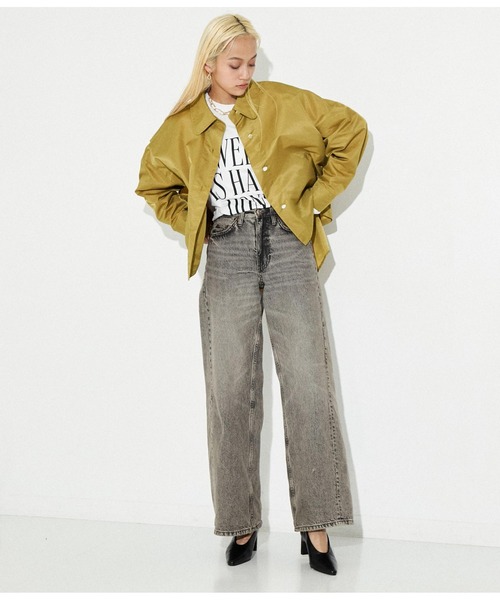 Settimissimo（セッティミッシモ）の「バックシャーリングヘム シャツジャケット（ブルゾン・レディース・ブラック/ベージュ・FREE）」の18枚目の写真