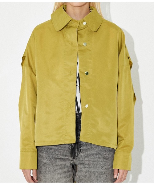 Settimissimo（セッティミッシモ）の「バックシャーリングヘム シャツジャケット（ブルゾン・レディース・ブラック/ベージュ・FREE）」の20枚目の写真