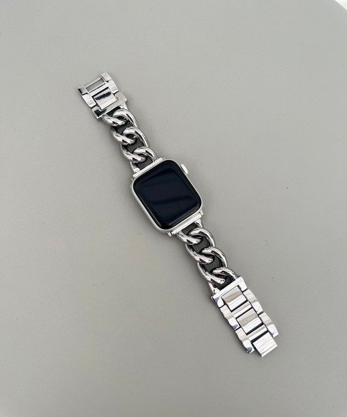 Me%(ミィパーセント)の「AppleWatchステンレスチェーンバンド 111887(デジタル腕時計・レディース・ピンクゴールド/シルバー・FREE)」の2枚目の写真