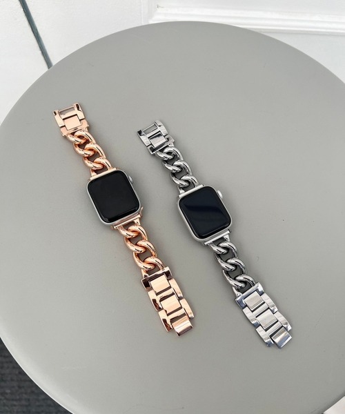 Me%(ミィパーセント)の「AppleWatchステンレスチェーンバンド 111887(デジタル腕時計・レディース・ピンクゴールド/シルバー・FREE)」の11枚目の写真