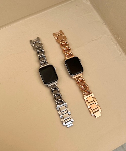 Me%(ミィパーセント)の「AppleWatchステンレスチェーンバンド 111887(デジタル腕時計・レディース・ピンクゴールド/シルバー・FREE)」の8枚目の写真