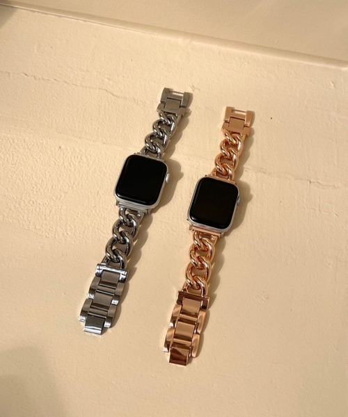 Me%(ミィパーセント)の「AppleWatchステンレスチェーンバンド 111887(デジタル腕時計・レディース・ピンクゴールド/シルバー・FREE)」の9枚目の写真