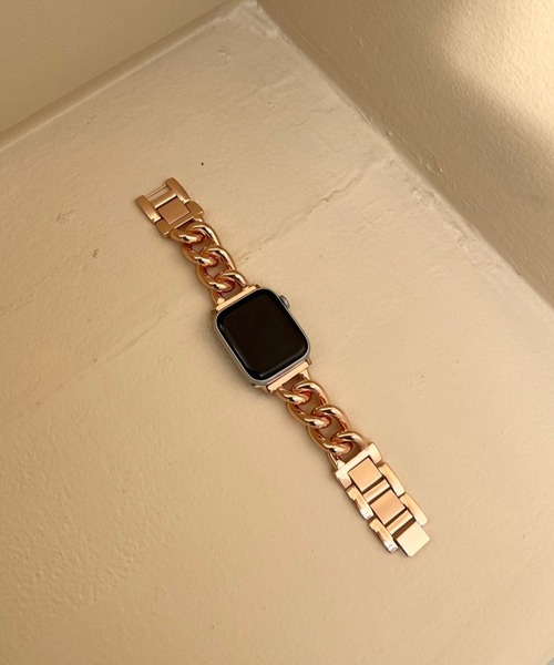 Me%(ミィパーセント)の「AppleWatchステンレスチェーンバンド 111887(デジタル腕時計・レディース・ピンクゴールド/シルバー・FREE)」の3枚目の写真