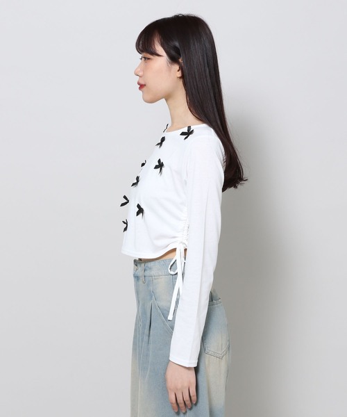 3.3 Field Trip (3.3フィールドトリップ)の「3.3 Field Trip/リボンドロスト長袖Tシャツ 2103078(Tシャツ/カットソー・レディース・ホワイト/ブラック/ブルー・FREE)」の13枚目の写真